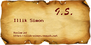 Illik Simon névjegykártya